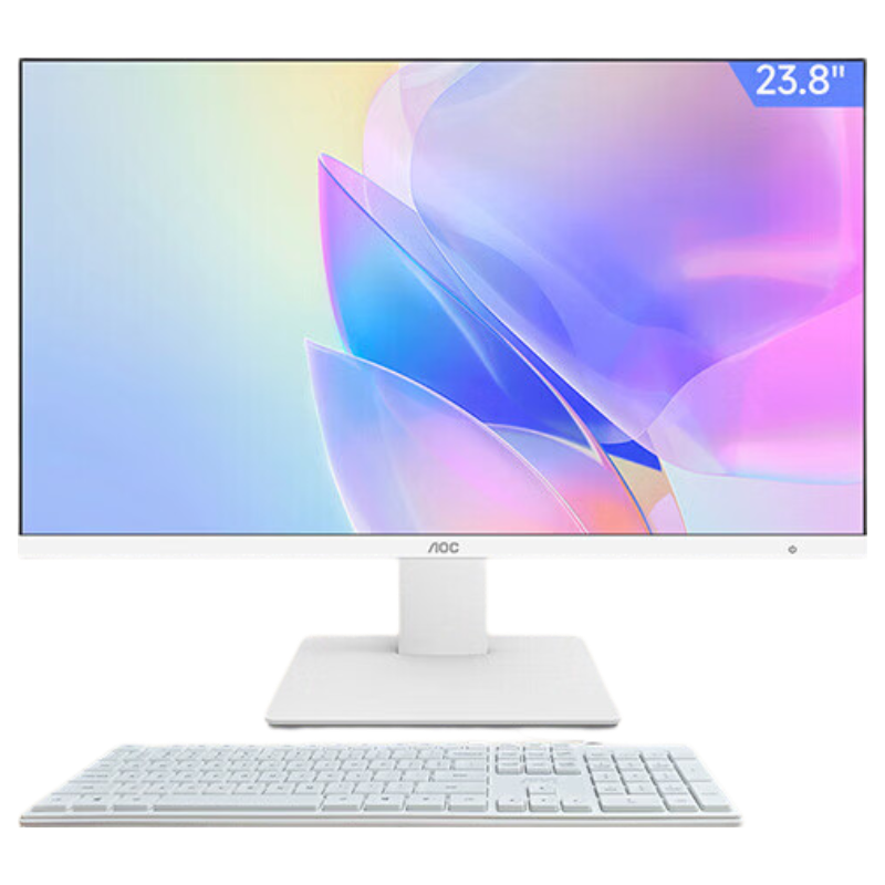AOC National Subsidy Master 926 23.8-inch HD Learning Commercial Office All-in-One Desktop Computer (N95 16GB 512GB Keyboard and Mouse) White