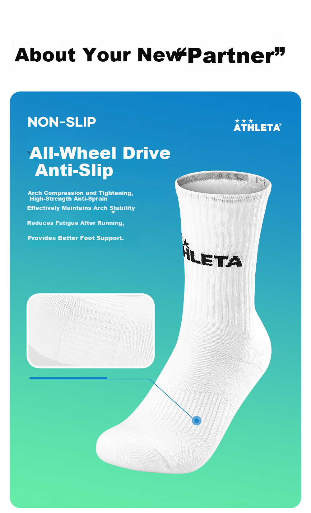 ATHLETA Soccer Socks Summer Mid-Calf Unisex Non-Slip Training Socks Towel Sole Sports Running Basketball Outdoor Socks 3