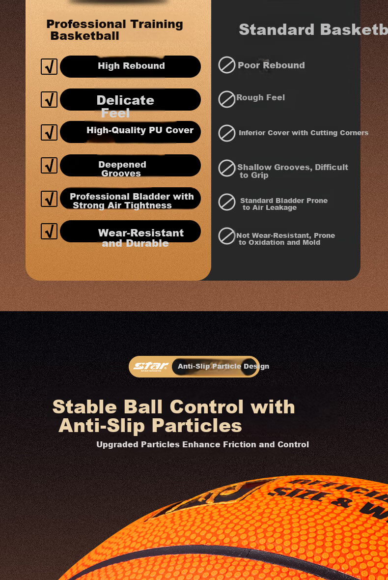 Star Basketball No.7 Dustproof Sweat-Absorbent Microfiber Indoor and Outdoor Universal Adult Professional Competition Training BB3007C 5