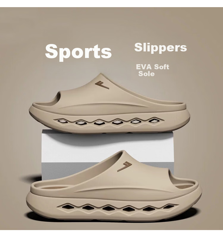 Warrior Men's Slippers Soft Home Shower Shoes Simple Outdoor Casual Sandals SDJ-0532 Khaki Brown 42-43 7