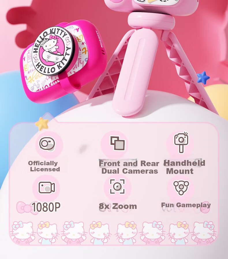 MAQUCC Kids Camera for Photography 6-10 Years Birthday Gift Student Girls 7-14 Years Hello Kitty Toy Practical Party Favor 8-12 5