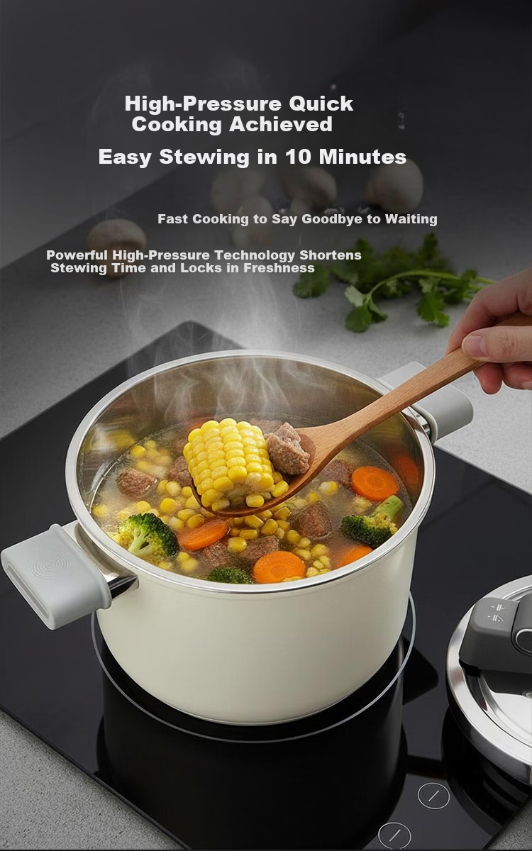 JD Jingzao High Pressure Cooker Pressure Pot Food Grade 316 Stainless Steel Multi-Safety Explosion-Proof 6L Large Capacity Stove Compatible 22cm 14