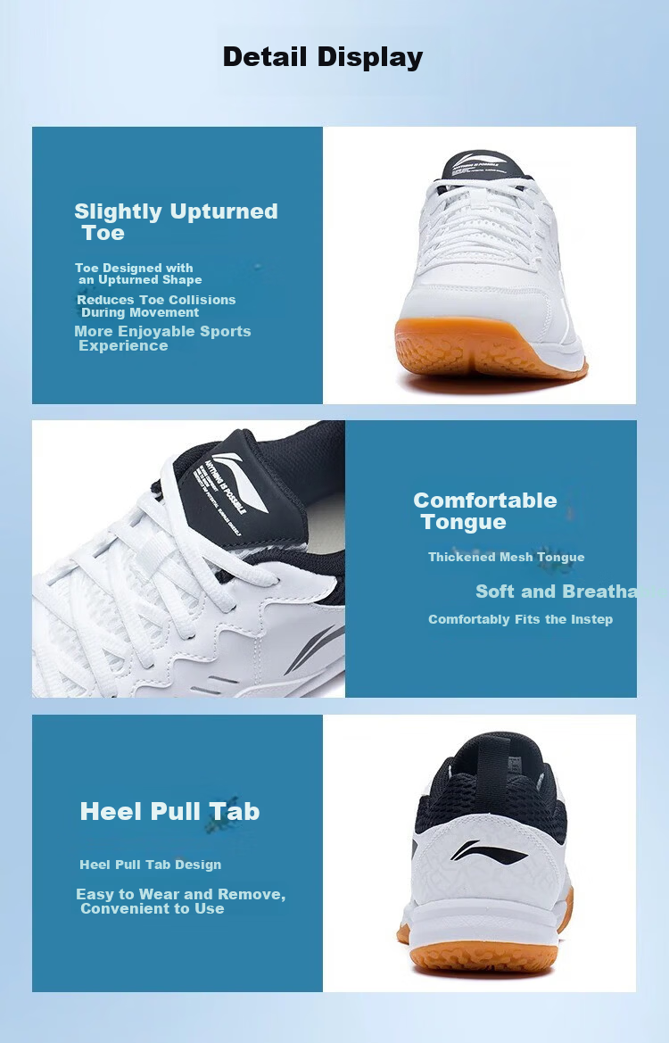 LI-NING Badminton All-Rounder King 21v1 Couple's Shock Absorption Durable Non-Slip Comfortable Wide-Fit Badminton Shoes 5