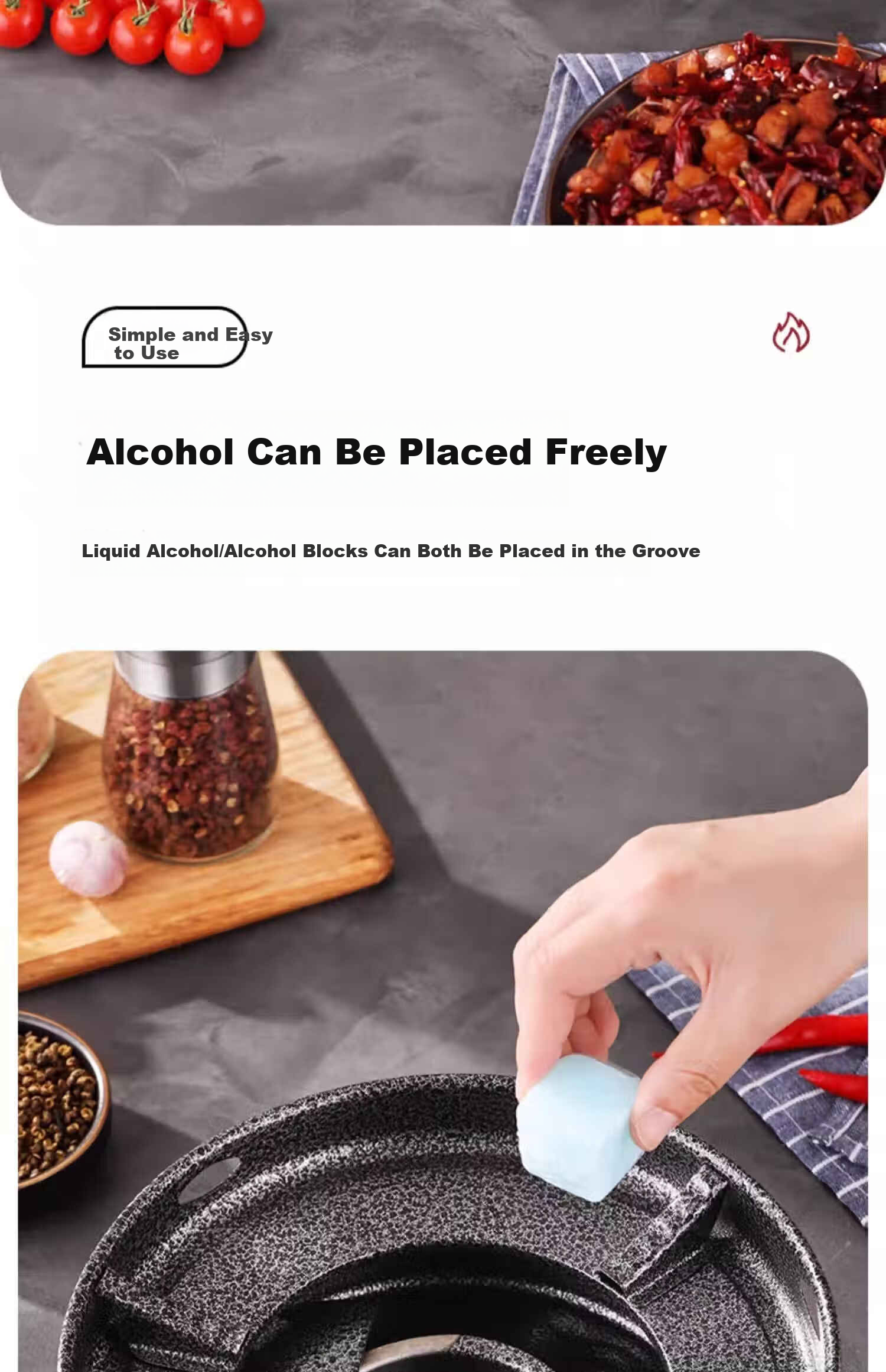 Deming Dry Pot Mini Hot Pot Household Windproof Special Alcohol Stove Solid Alcohol Thickened Stainless Steel Small Pot with Lid 9