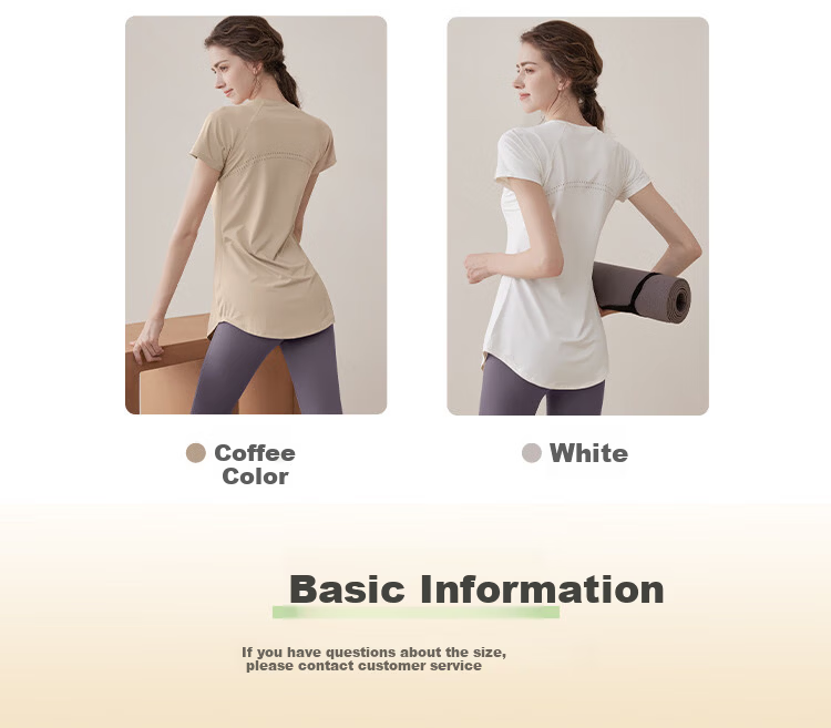 Youyou Yoga Wear Summer Women's High-End Slimming Gym Sports Short Sleeve Pilates J34007DY White S 2