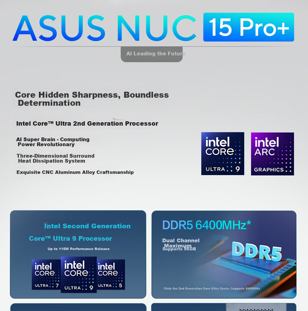ASUS NUC15 Pro+ Mini PC National Subsidy High-Performance OpenClaw AI Office Desktop Computer (Ultra9-285H 32GB 1TB Win11) 2