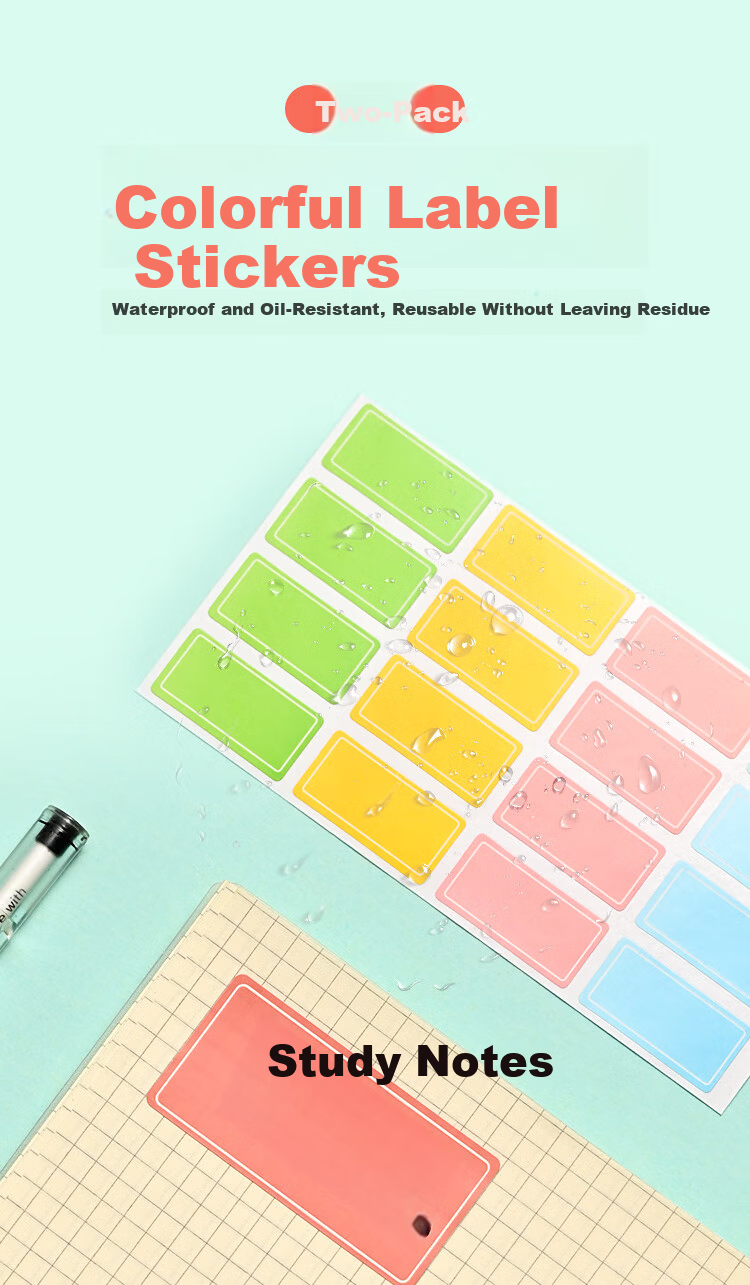 NVV Large Label Stickers 80pcs 60x30mm Adhesive Handwritten Self-Adhesive Colorful Name Price Tags Office Stationery Sticky Notes BL-06 1