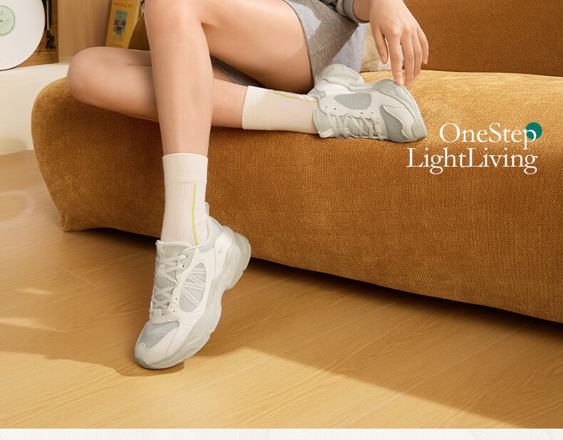 361° Women's Casual Shoes Autumn Thick Sole Comfortable Lightweight Sports Dad Shoes Versatile Women's Shoes 682636702-2 12