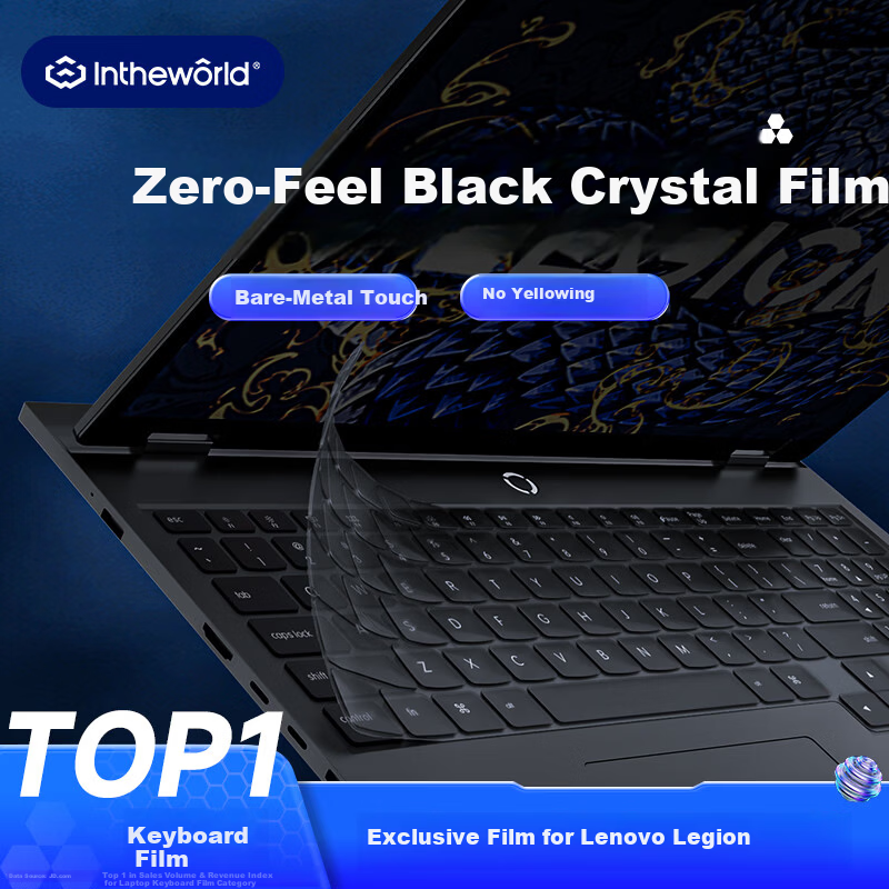 Jichuan Zero-Sense Lenovo Legion Y7000/R7000 AI Silent Keyboard Film 2025 Ultra-Thin Transparent Black Dustproof Laptop Keyboard Protector