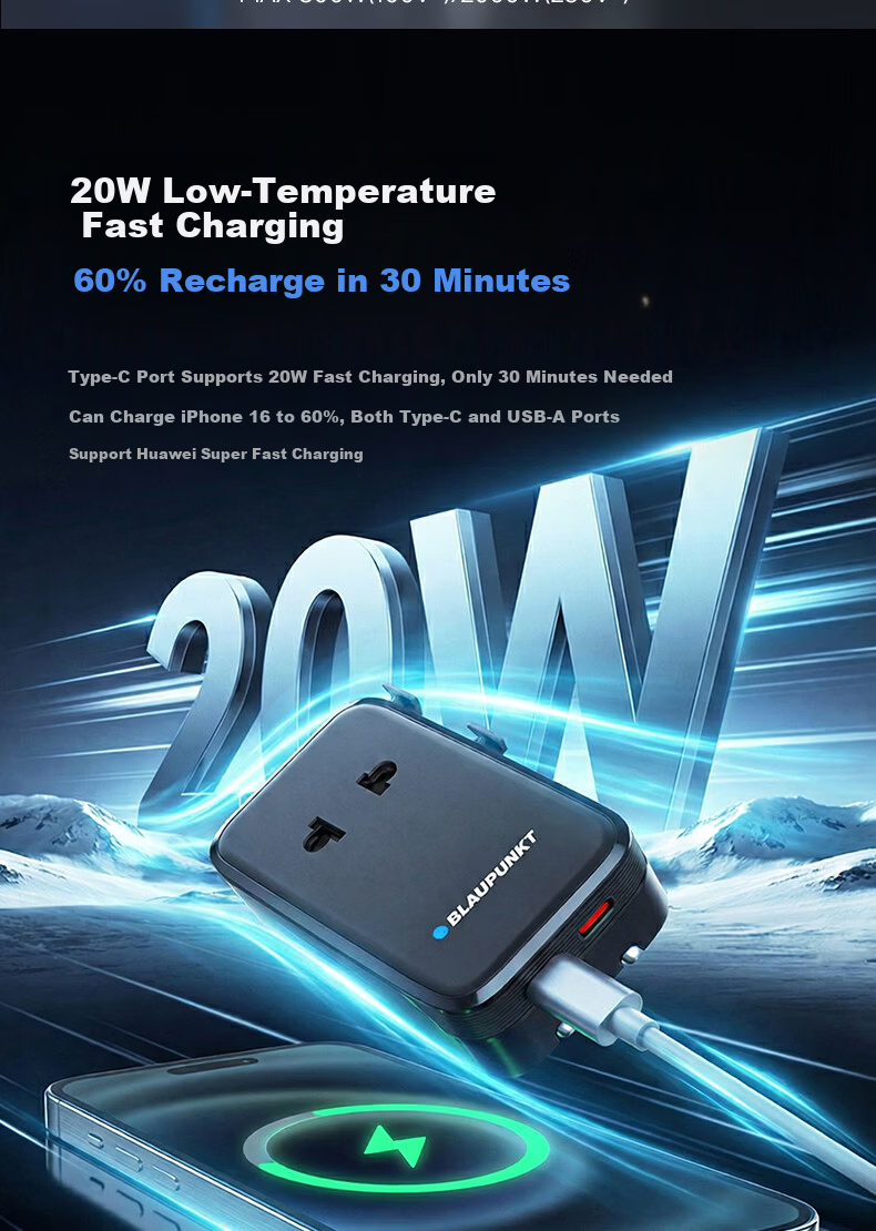 BLAUPUNKT German Universal Travel Adapter Plug, Multi-Functional Charging Converter, International Travel Adapter for US, UK, EU, AU, And JP Standards 15