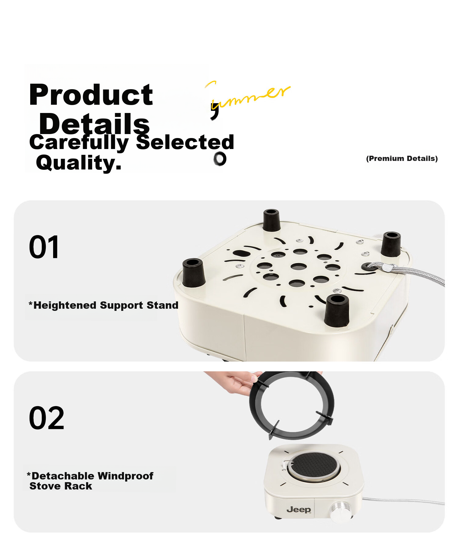 JEEP Infrared Split Cassette Stove Outdoor Portable Camping Cooking Equipment Gas Stove New Cookware Black 13