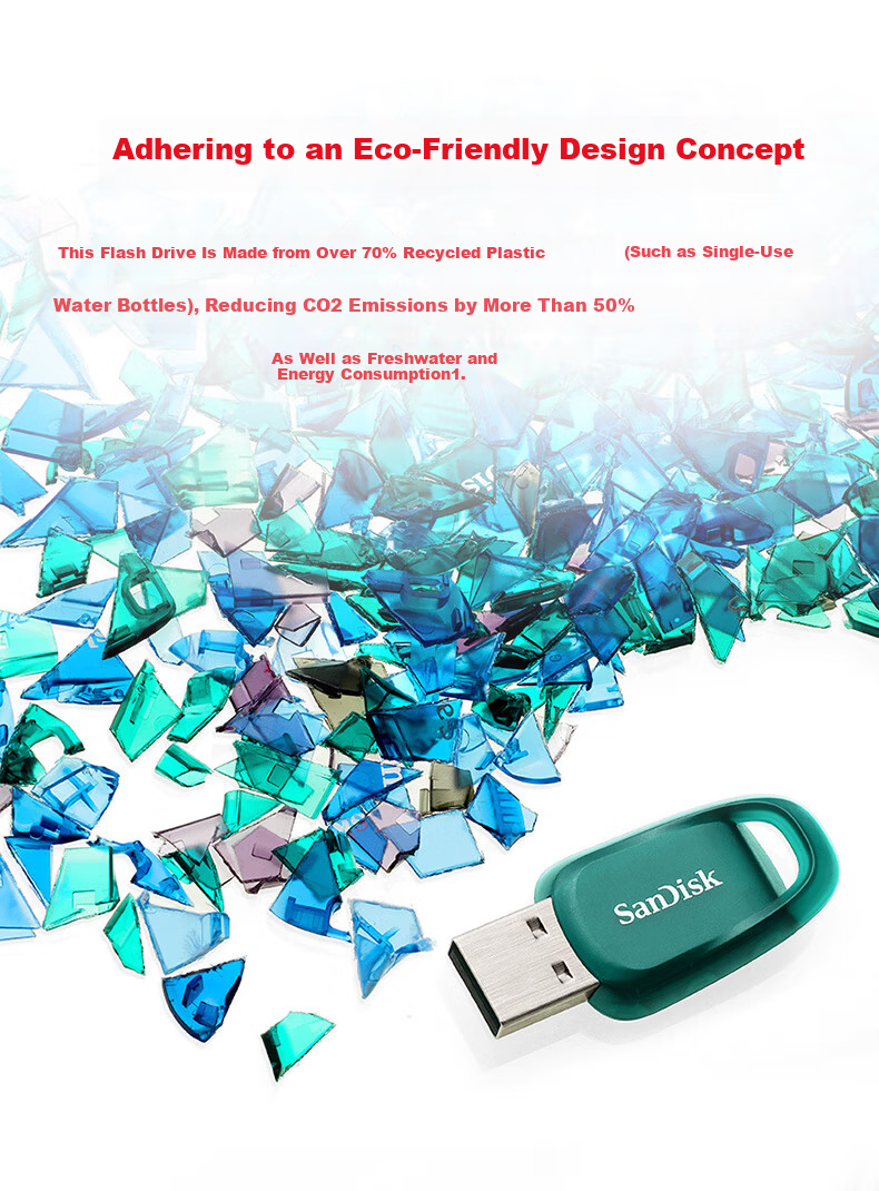 SanDisk 512GB USB 3.2 Flash Drive CZ96 Supreme High-Speed Eco 100MB/s Read Portable Data Recovery Business Office 4