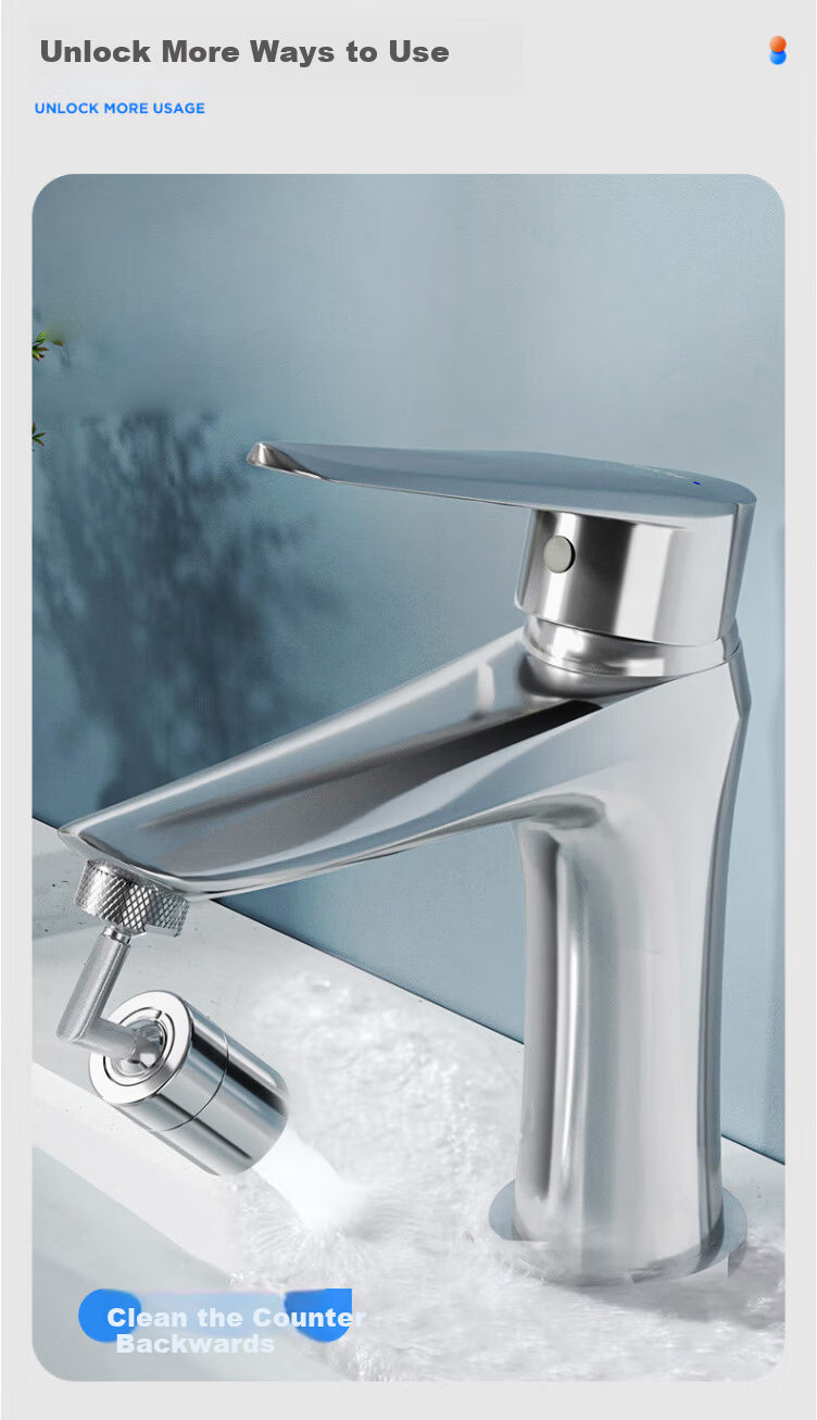 ARROW Copper Faucet Aerator for Basin and Kitchen Sink, Splash-Proof, 360-Degree Rotatable Water Outlet AE5978-W 6