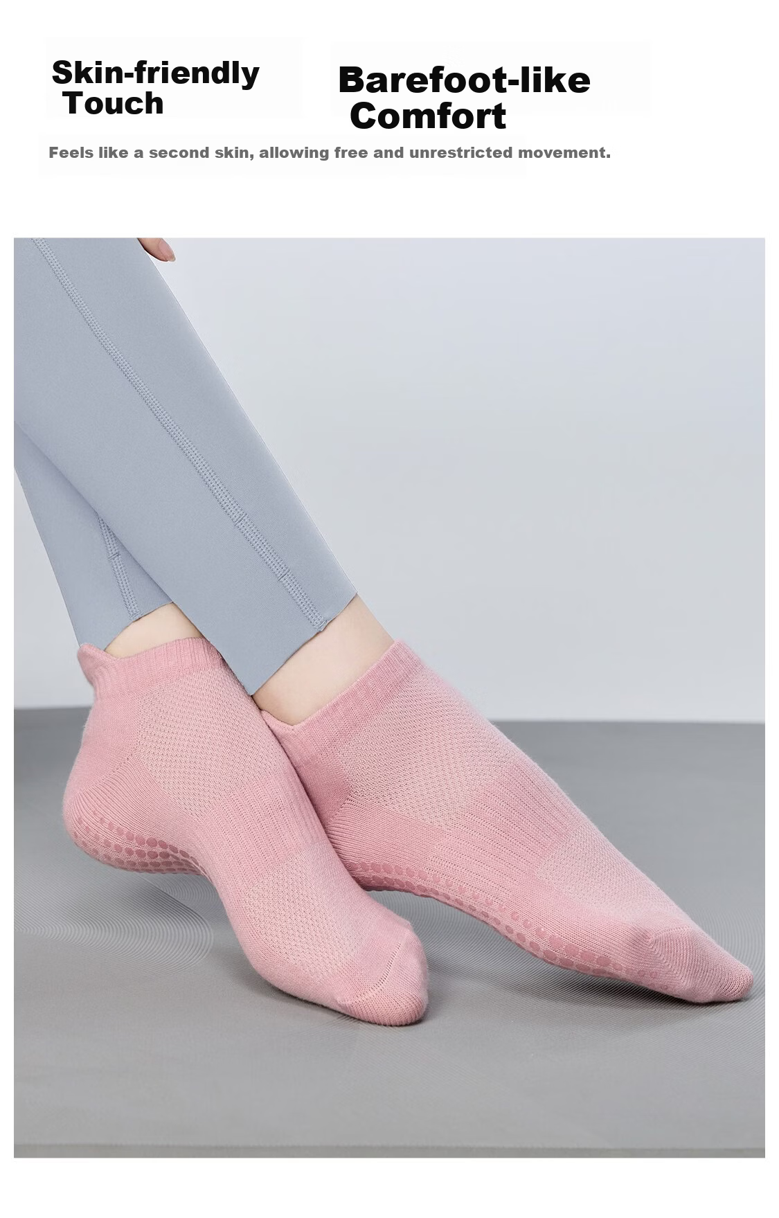 Keep Colorful Non-Slip Low-Cut Yoga Socks One Size Fits 35-39 Polar Night Black 4