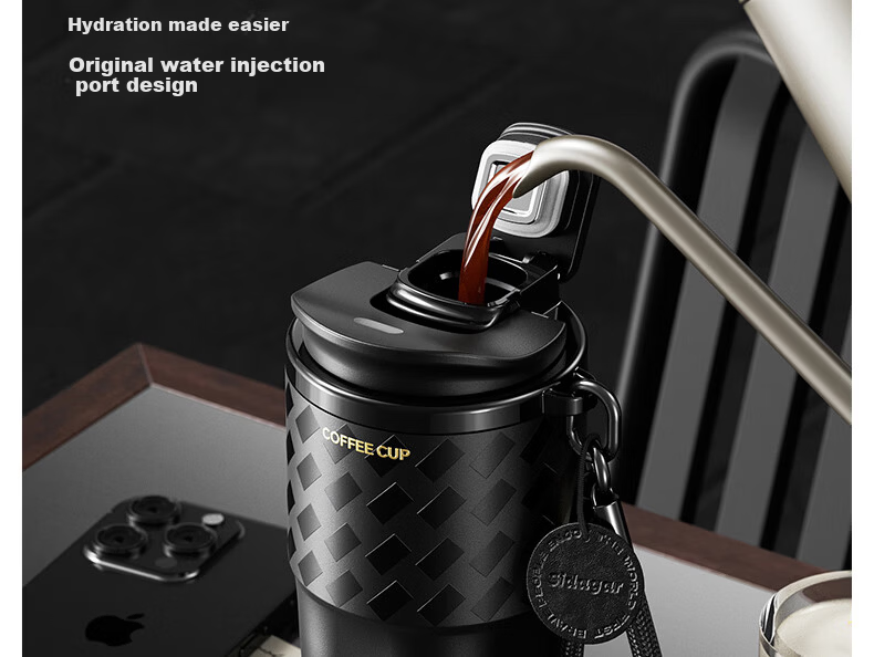 Shijia Insulated Thermos Cup Ice and Heat Preservation Coffee Mug Ceramic Liner Portable High-Value Dual-Use Cup for Men and Women 10