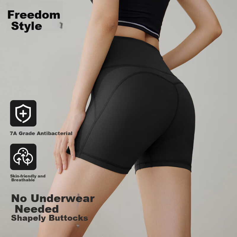 Free Style Women's 3/4 Yoga Pants Summer High-Waist Hip-Lifting Sports Shorts Pilates Training Running Fitness Cycling Pants