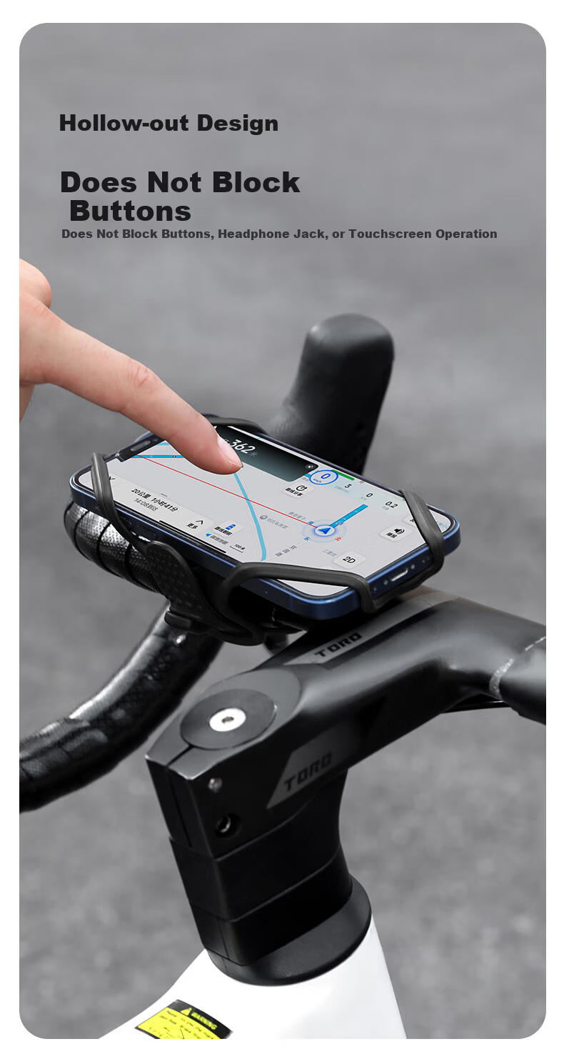 Captain Tas Silicone Phone Holder Cycling Navigation Mount Road Bike Mountain Bike Handlebar Integrated Bracket Strap Gear 8