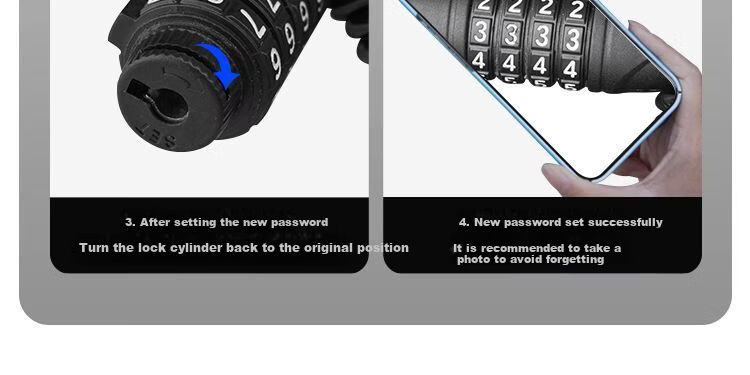 Forever Helmet Lock Portable Steel Cable Elastic Anti-Theft Bicycle Motorcycle Lock Portable Helmet Lock Black 6