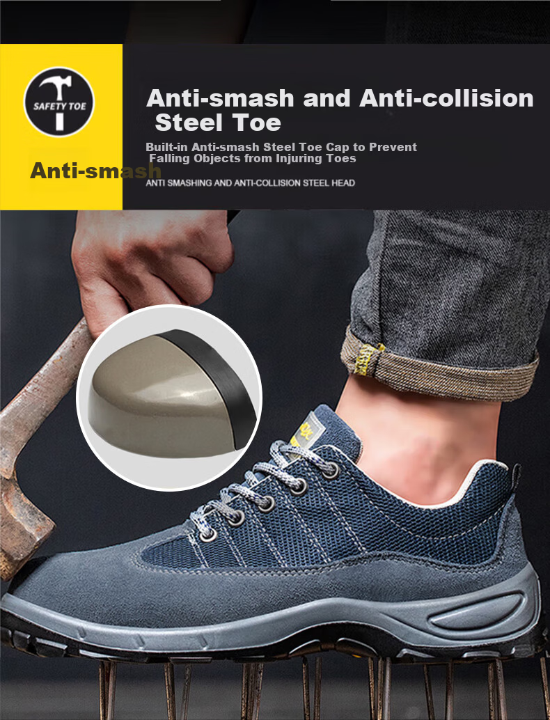 SHENGLI Men's Safety Work Shoes Anti-Smash, Anti-Puncture, Breathable, Model 6020, Size 42 2