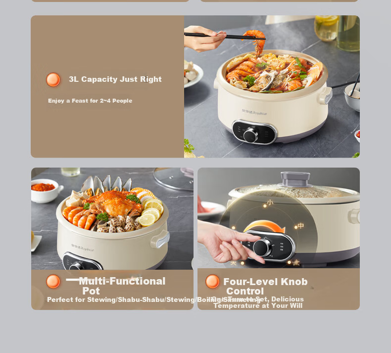 Royalstar Electric Hot Pot 7L Large Capacity Multi-Functional Titanium Coated Non-Stick Electric Cooker RHG718X 2