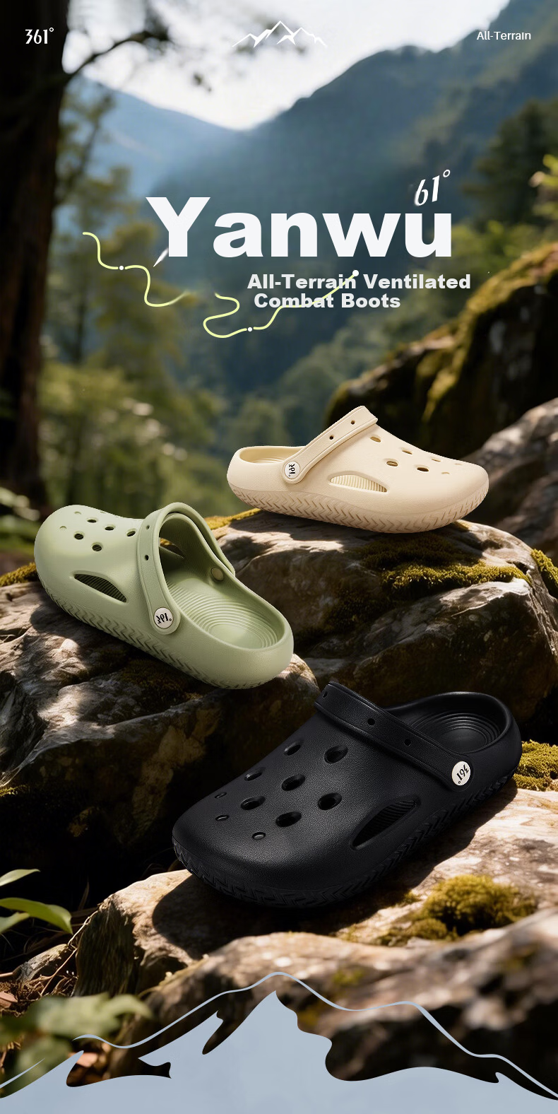 361° Women's Summer 2026 New Anti-Slip Soft Sole Outdoor Hole Shoes Breathable Fashion Sandals 2