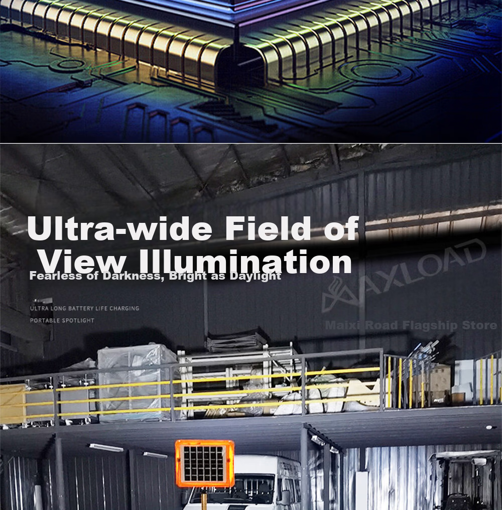 MAX LOAD Solar Outdoor Lighting LED Floodlight Portable Rechargeable Night Market Stall Emergency Light Eight-Square Grid 6