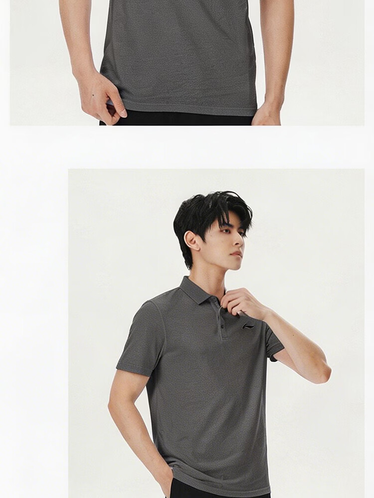 LI-NING Men's Polo Shirt Short Sleeve 2026 Summer New High-End Cotton Breathable T-Shirt Collar Casual Sportswear 21