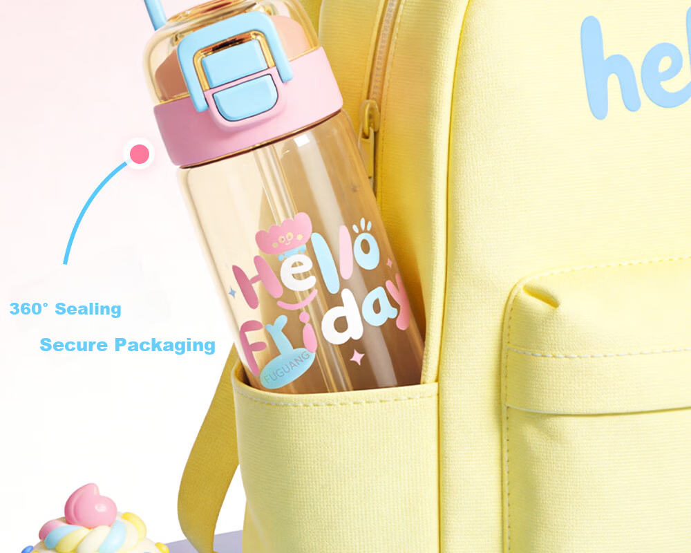 Fuguang Kids Straw Cup Girls Summer PPSU Plastic Water Bottle Dual Drinking Cup Student High-Value Large Capacity Sports Water Bottle 14