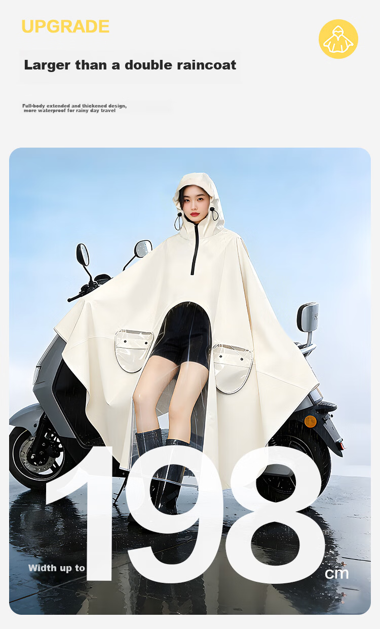 Deli Multifunctional Cape Raincoat for Hiking, Climbing, Camping, Electric Scooter and Motorcycle Riding 4