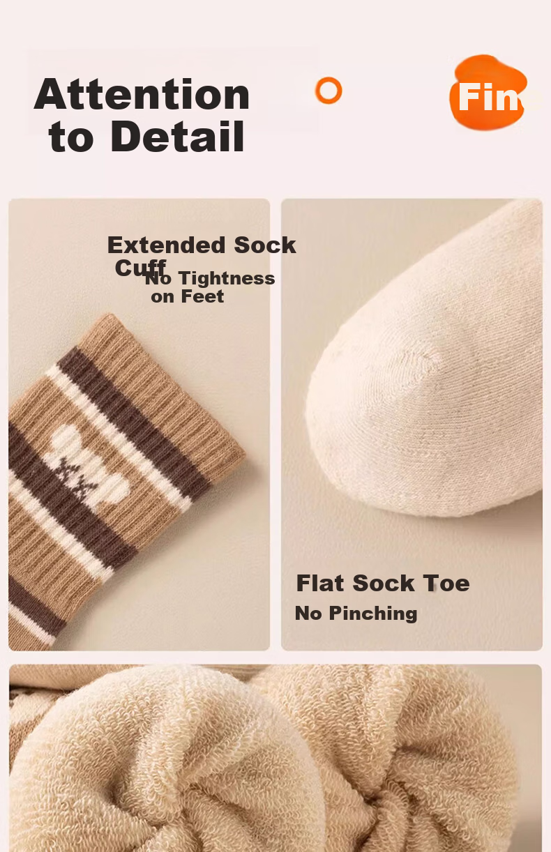 Miiow Children's Socks Autumn Winter Boys Girls Cotton Fleece Thickened Terry Socks Baby Winter Warm Socks 18