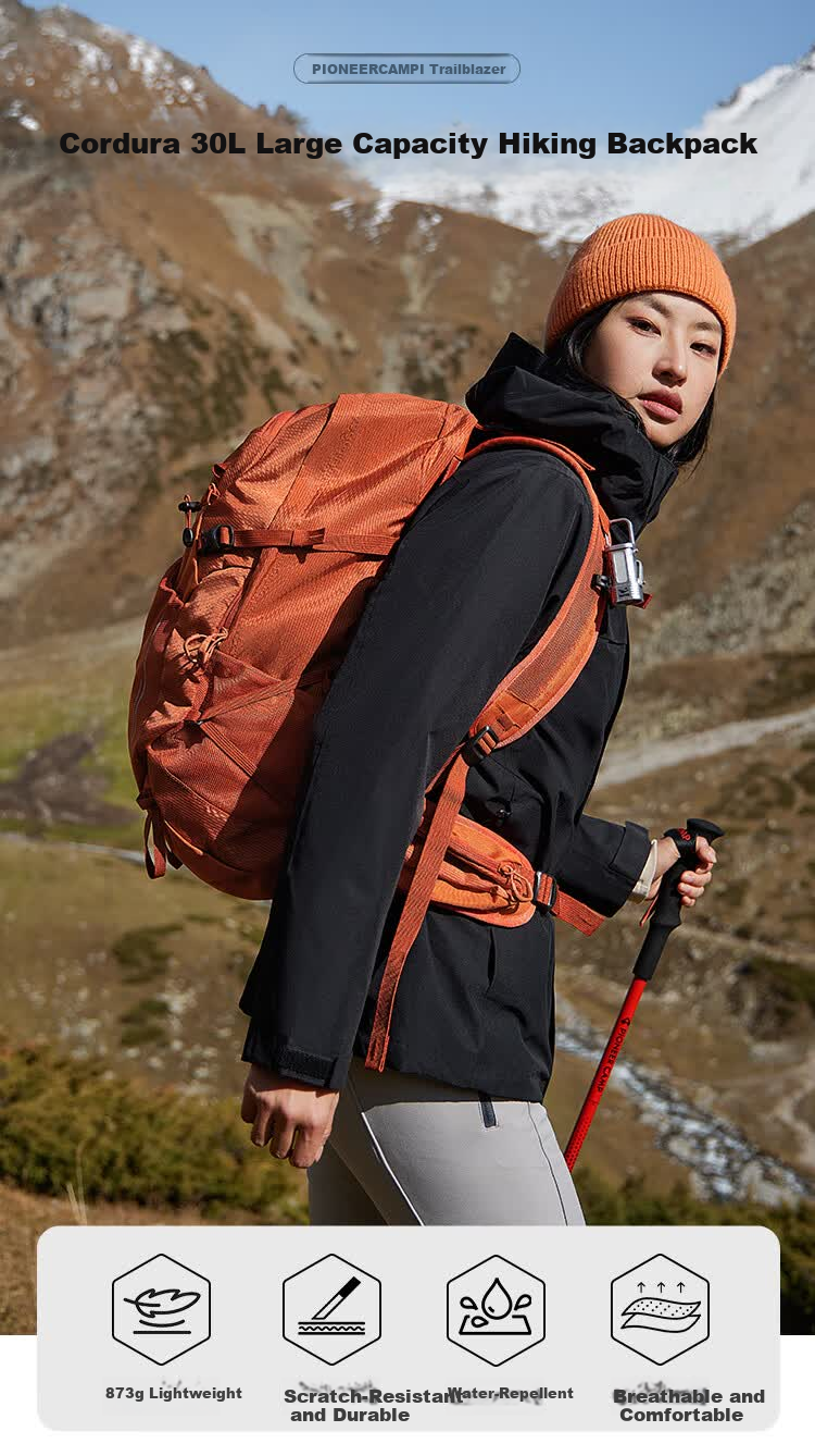 Pioneer Camp 30L Outdoor Travel Large Capacity Backpack Unisex Cordura Durable Breathable Lightweight Hiking Mountaineering Backpack 1