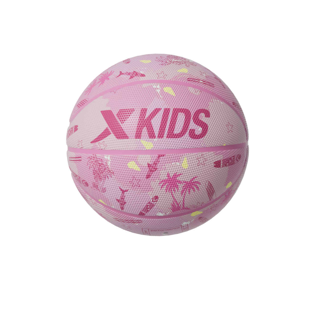 Xtep Kids Basketball Island Holiday Outdoor Training Durable Ball Misty Rose Pink No.4