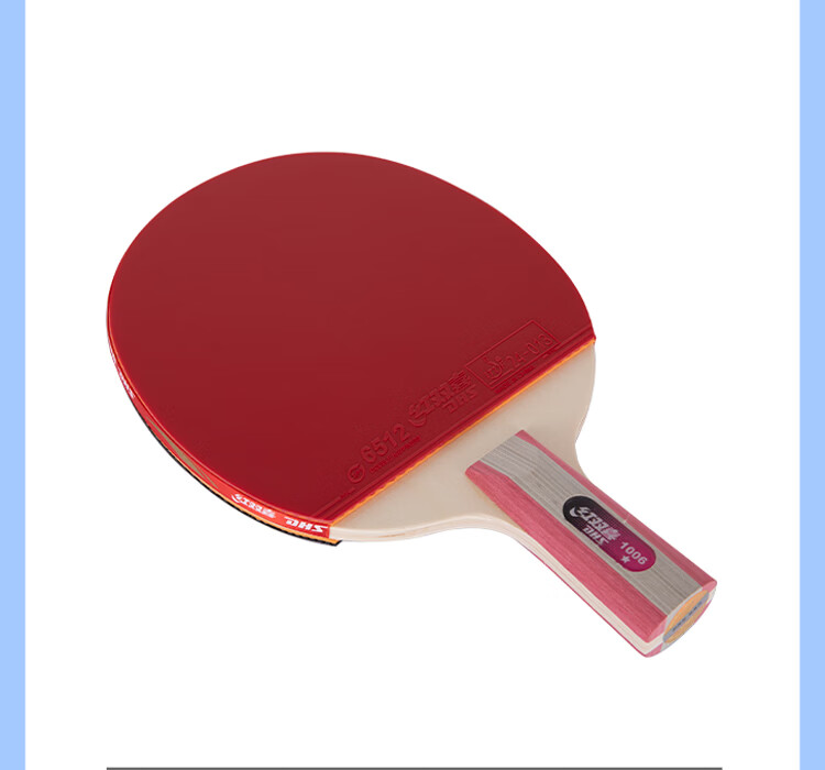 DHS Red Double Happiness F1 One-Star Table Tennis Paddle Set Horizontal and Vertical Grip with Paddle Case and Ping Pong Balls 17