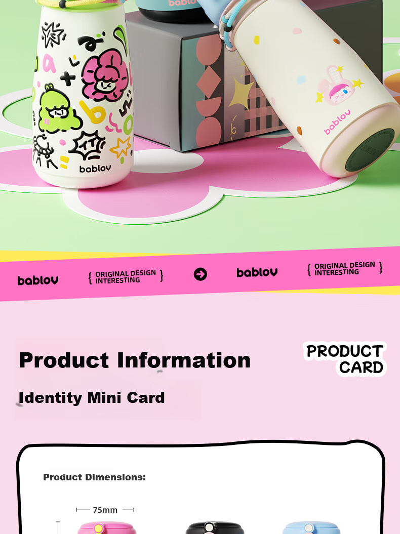 BABLOV Insulated Water Bottle for Kids 2025 New High-Value Large Capacity Cold Cup Student Gift Straw Water Bottle 16