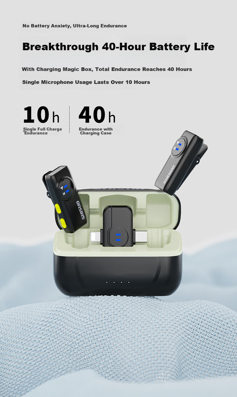 SHISUO A5 Wireless Lavalier Microphone for Live Streaming, Mobile, Computer, Camera, Recording, Outdoor Interview, Noise Reduction, TikTok Karaoke, Short Video Shooting, Multiple Versions Available 6