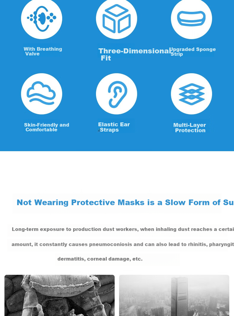 Huixiang JD Industrial Private Label Over-Ear Valve Folding Self-Priming Filter Mask Dustproof Particle Protection 25pcs/Box P060401 2
