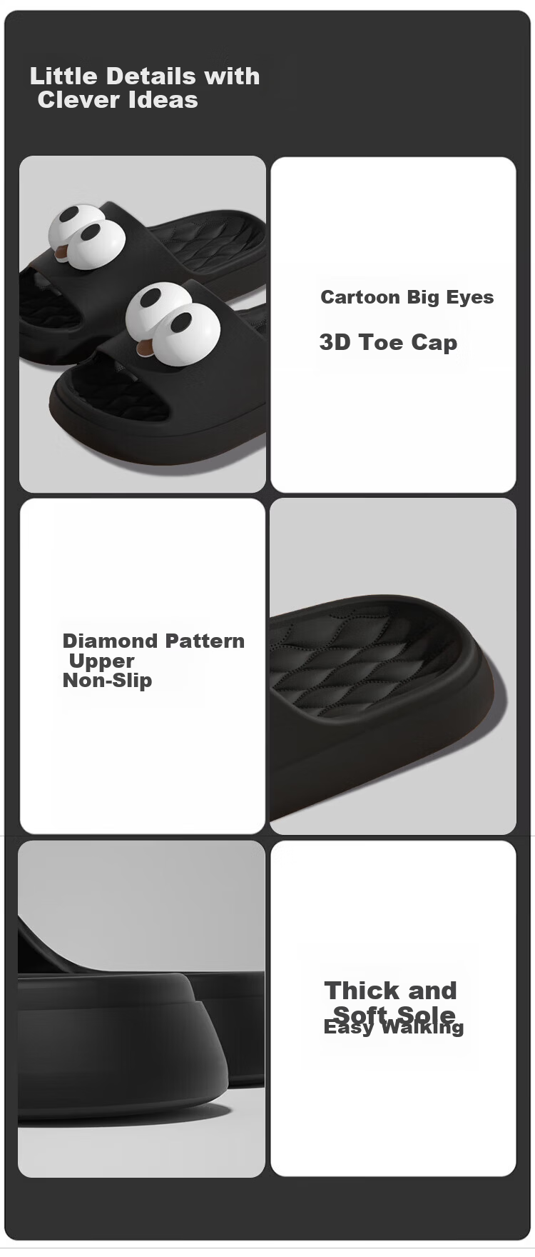 Qiumuxi Thick Sole Slippers Men Outdoor Non-Slip EVA Soft Comfortable High-Value Outdoor Couple Women's Sandals 4