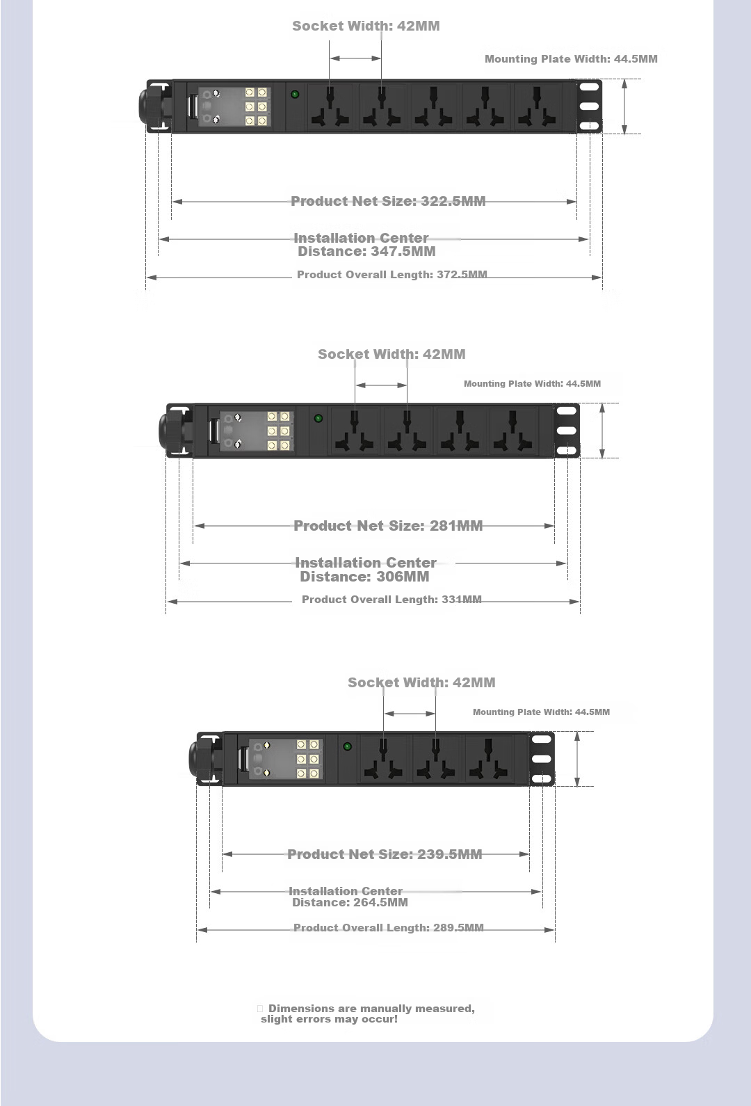 Lengon Wireless PDU Cabinet Socket 32A 8000W Self-Wiring Power Strip 8-Port 6mm² Extension Board High-Power Engineering Server Room Weak Current Box Extension Cord 11