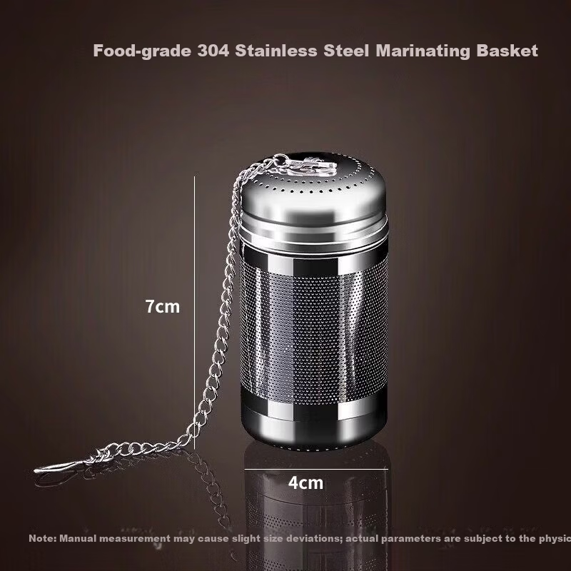 Mengtin 304 Stainless Steel Tea Infuser Tea Storage Spice Ball Stew Seasoning Box Marinade Basket Tea Leaf Filter Ball Tea Strainer Brewing Ball
