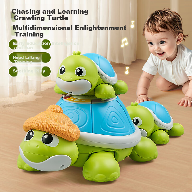 Aojia Baby Toy Crawling and Head Lifting Training 0-6 Months Learning to Crawl Guide for Children 0-1 Year Old Infant Large Turtle