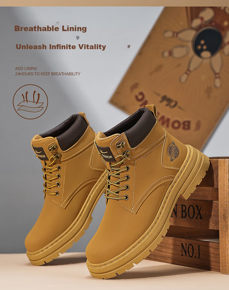 Warrior Workwear Men's Boots Casual Martin Boots 1766-1 Tan Size 44 4