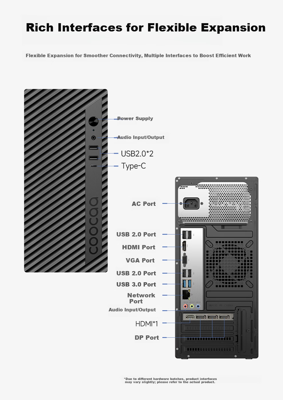 Coocaa Skyworth Desktop Computer Home Business Office Learning Desktop PC Full Set (Intel I5-9500+16GB+512GB+A310-4GB) 6