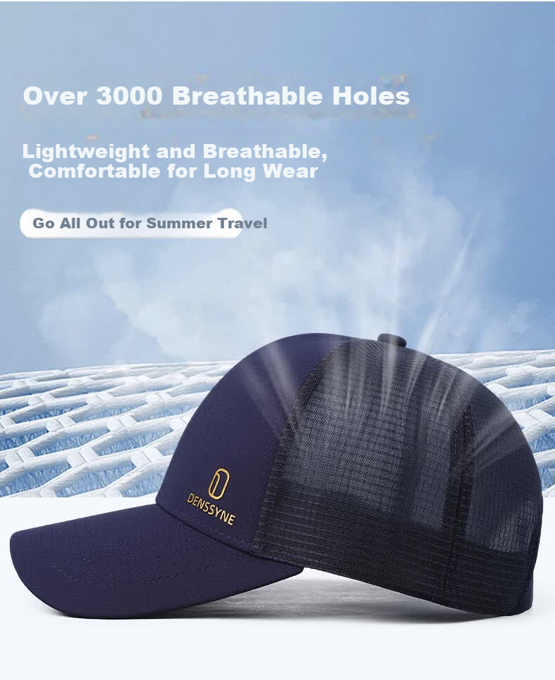 Desina Men's Summer Half-Mesh Hard-Top Baseball Cap Breathable Quick-Dry Outdoor Running Sports Cooling Sun Protection Hat 3