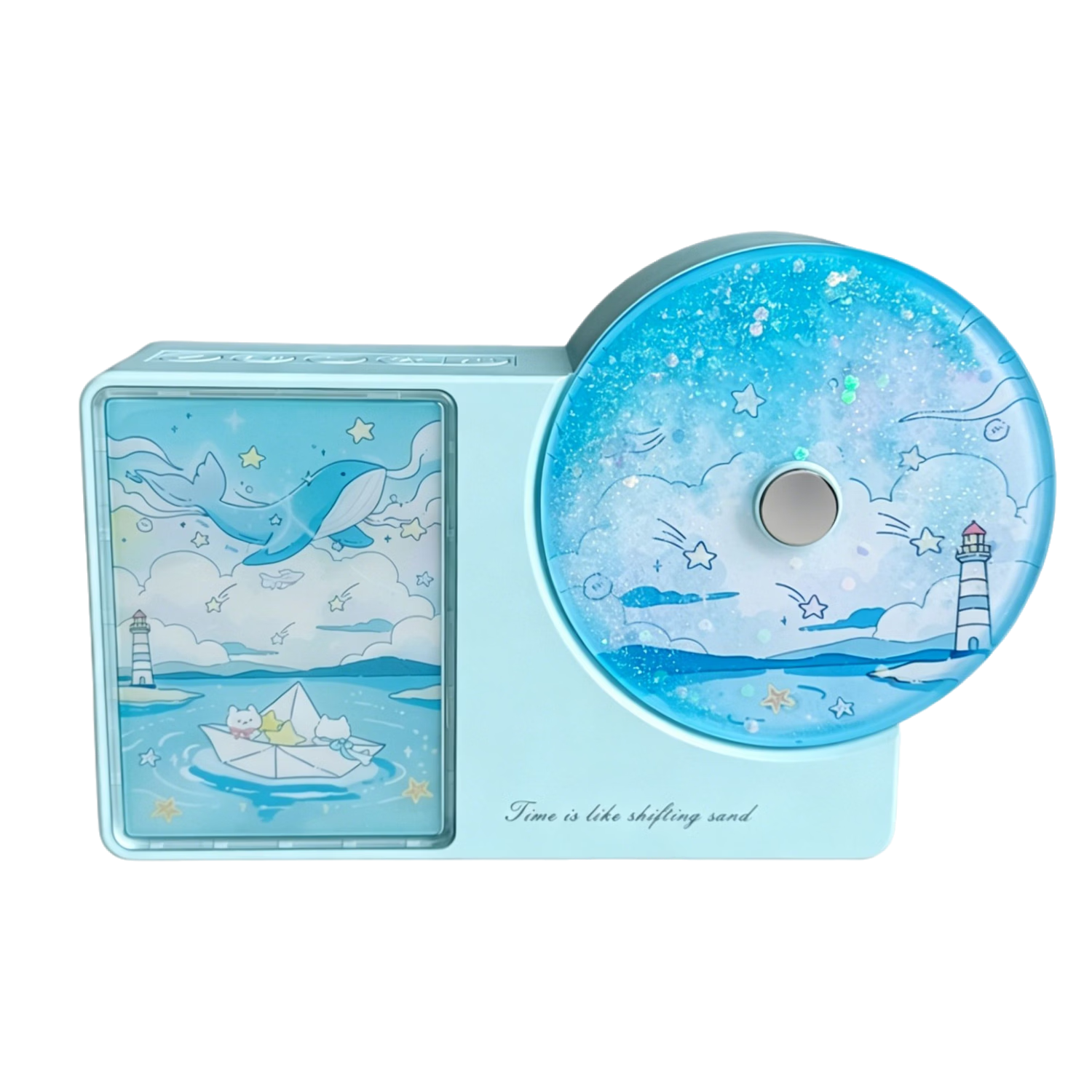 Lenovo Investment Brand Yinen Atmosphere Light Magnetic DIY Wireless Flowing Sand Time-Picking Speaker TWS Interconnected Dual-Channel Speaker Exquisite Premium Anniversary Gift B09 Ice Sand Blue