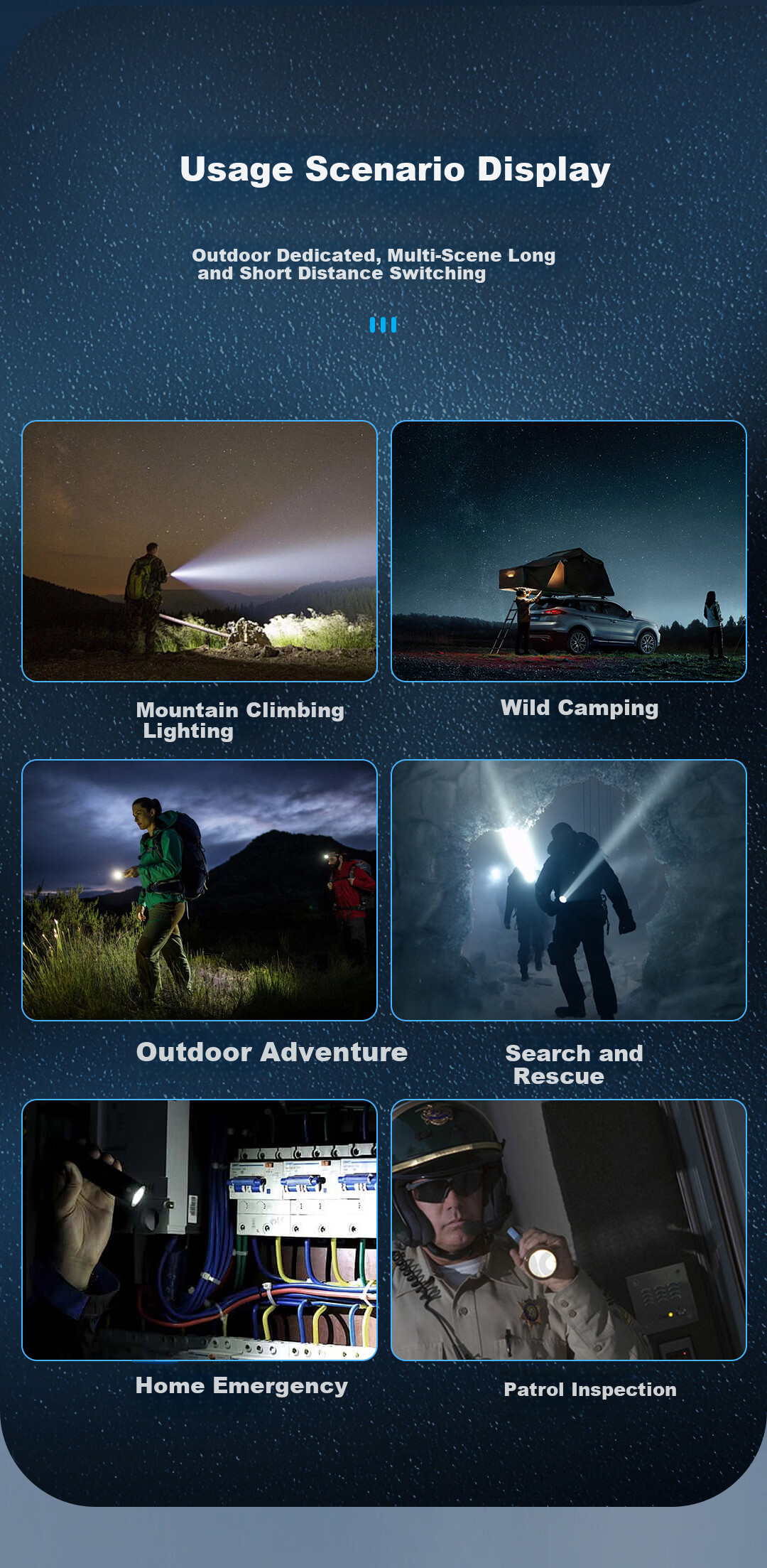 Deli Zoomable Flashlight High Brightness Long Battery Life Waterproof Rechargeable Outdoor Emergency Camping Light 16