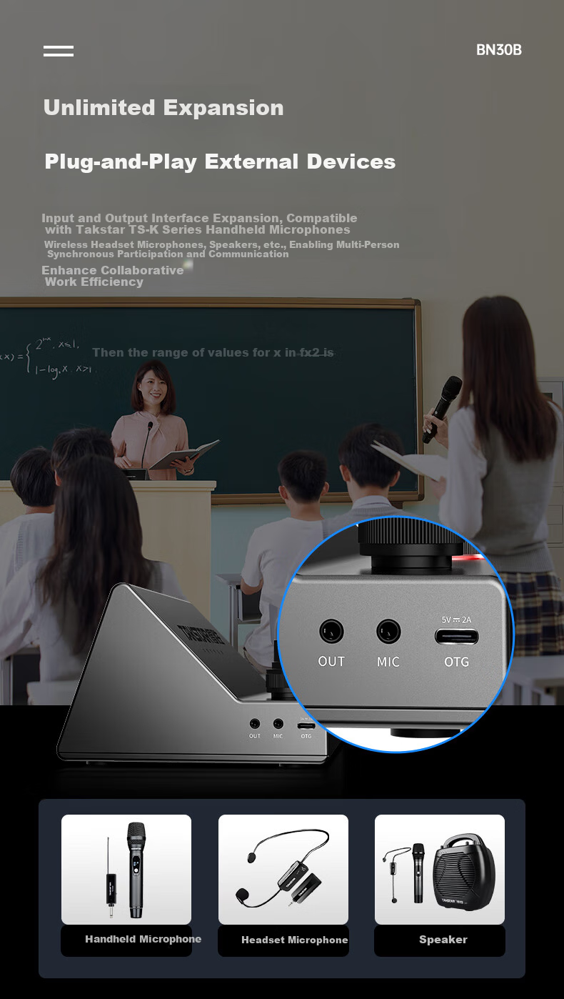 TAKSTAR BN30B All-in-One Sound Microphone Wireless Conference Gooseneck Bluetooth Speaker System Desktop Presentation Mic 4