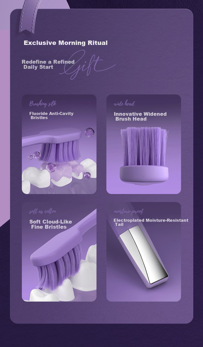 Yinyan Forest Wide Head Soft Bristle Toothbrush Adult Unisex Antibacterial Gum Care Sensitive Couple Single Gift Box 2