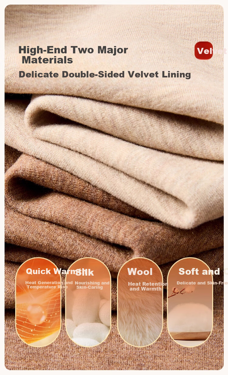 Caiyue Men's Thermal Short Sleeve Wool and Silk Autumn Winter Warm Top Heating Cold-Resistant Vest Sports Base Layer Underwear 3