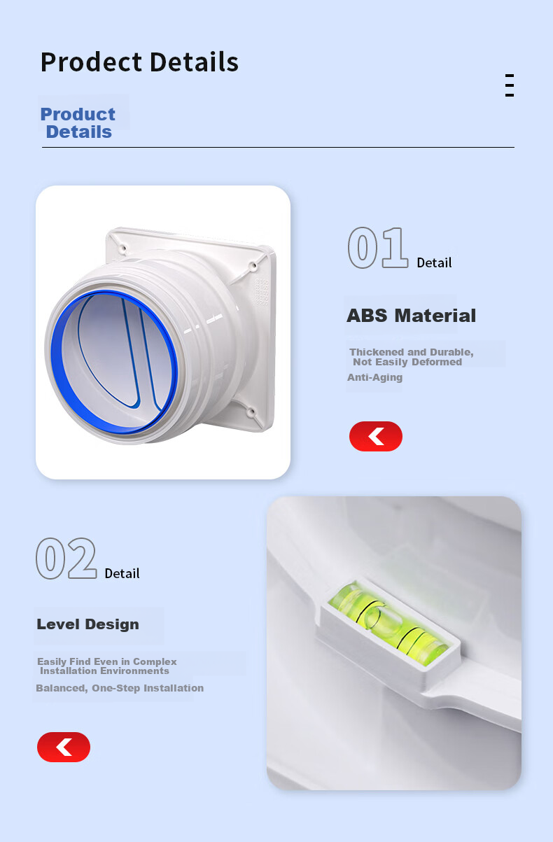 PURPAVWINNER Exterior Wall Range Hood Check Valve Windproof Cap, Household Chimney Check Valve Exhaust Vent Cover, Outdoor Installation Suitable, Can Pass Through Wall 23-45cm Adjustable Chimney Rain Cap 5