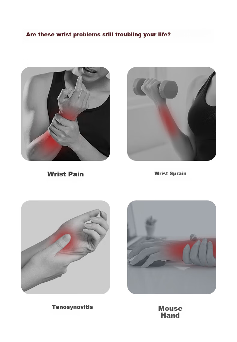 361° Wrist Support Sports Fitness Sweatband Wristband for Badminton Basketball Volleyball Tennis Tendonitis Wrist Injury Sprain Protector Black 2